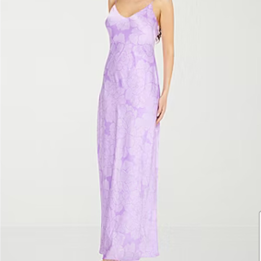 Women’s Premier Amour Floral Satin Sleeveless Slip Dress SZ16 LT purple / white